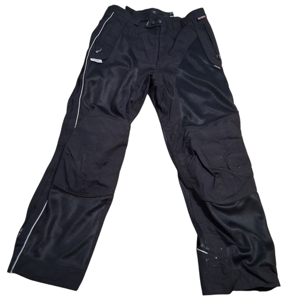 Olympia Moto Sports Motorcycle Pants Mens Black Cordura Reflective 34" - Picture 1 of 4